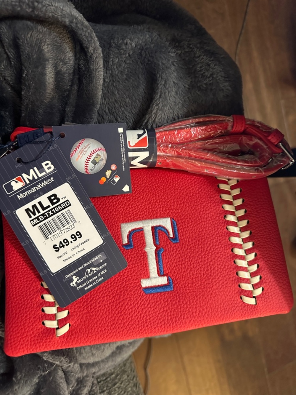 Red Embroidered Crossbody Bag Texas Rangers - Picture 6 of 6